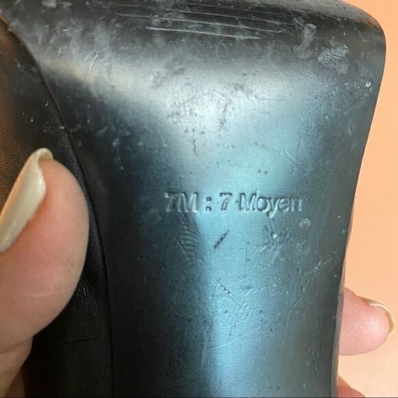 Guess Platform Stiletto Black Leather Heels Pumps Size 7 - Picture 8 of 8